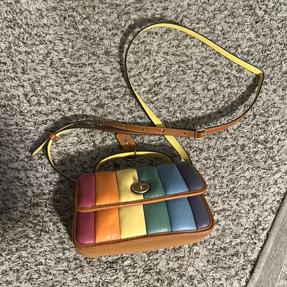 SOLD - COACH Turnlock 20 Rainbow - Picture 2 of 5